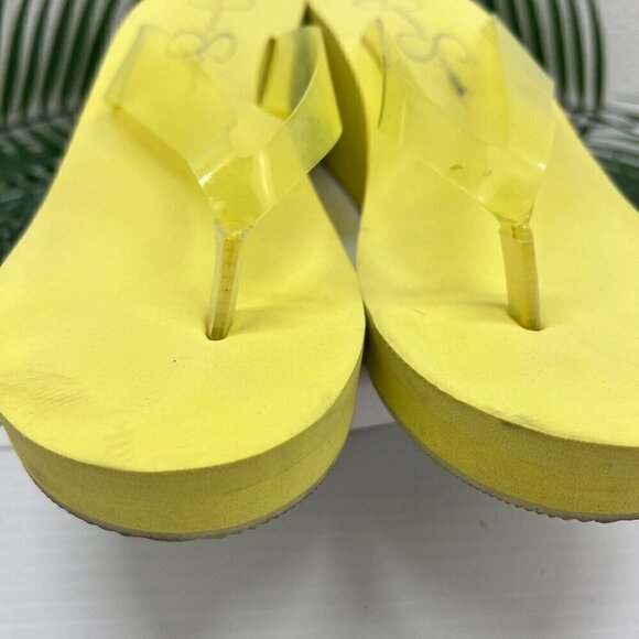 Jessica Simpson Meriana Wedge Flip Flop Thong Sandals Size 6M Yellow Slip On - Picture 3 of 9